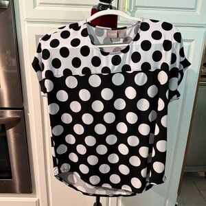 Chico's Boxy Black and White Blouse